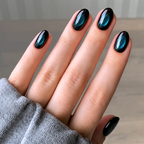 Blue Cat Eye Press On Nails,  Aura Nails Handmade Almond Reusable Nail Set